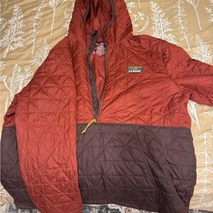 L.L. Bean Red and Brown Puffer Jacket